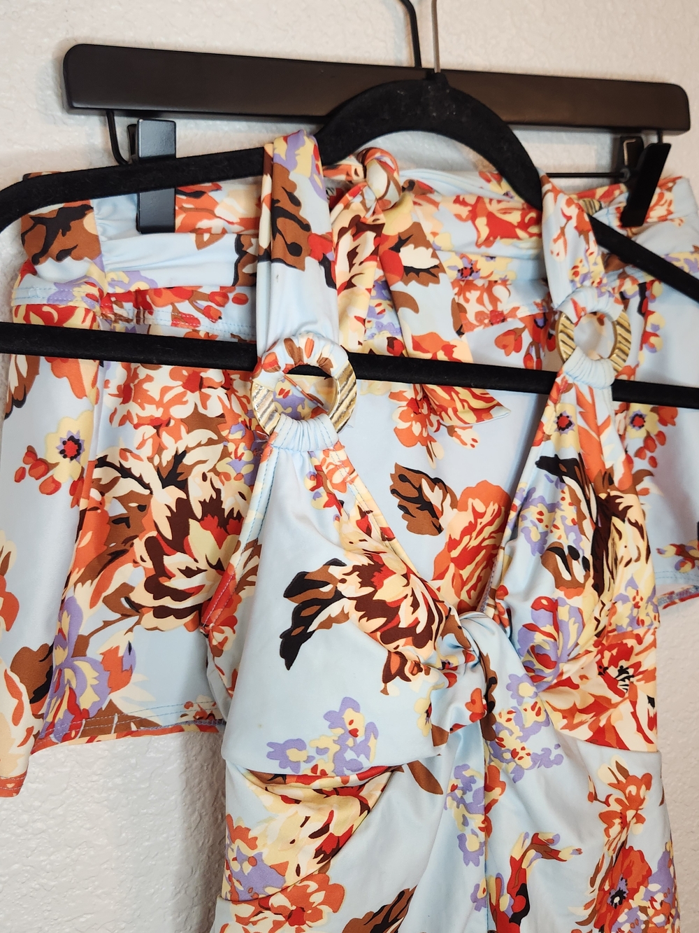 Antonio Melani blue floral tankini set skort 2 piece swimsuit S - Picture 2 of 16